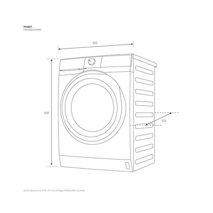 Electrolux Mesin Cuci Front Loading UltimateCare 300 8 KG - EWF8024D3WC
